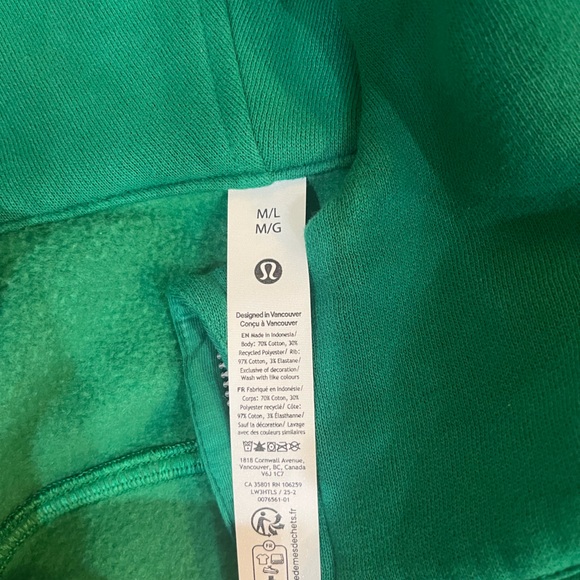Lululemon women's oversized raceway green full zip cropped scuba hoodie - Picture 4 of 9